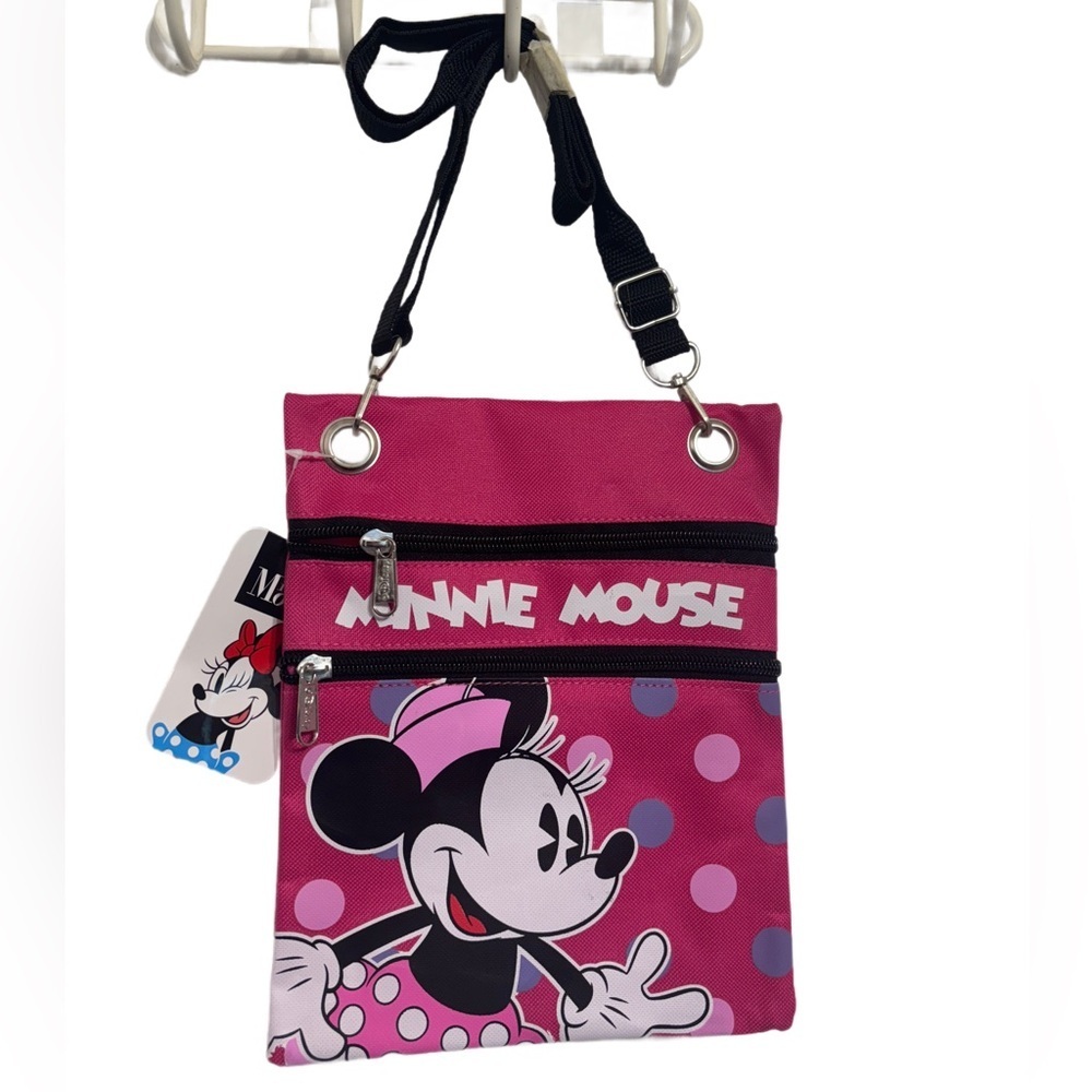 Disney‎ Minnie Mouse Pink Polkadot Crossbody Bag/Wallet Passport Holder ￼